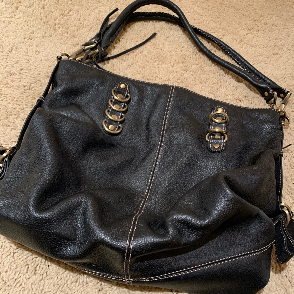 Black Leather Via Spiga Bag